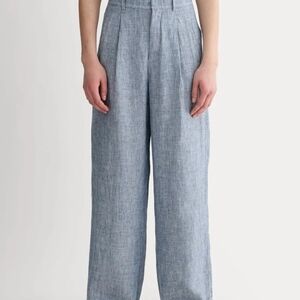 Everlane Blue Striped Wide-Leg Trousers